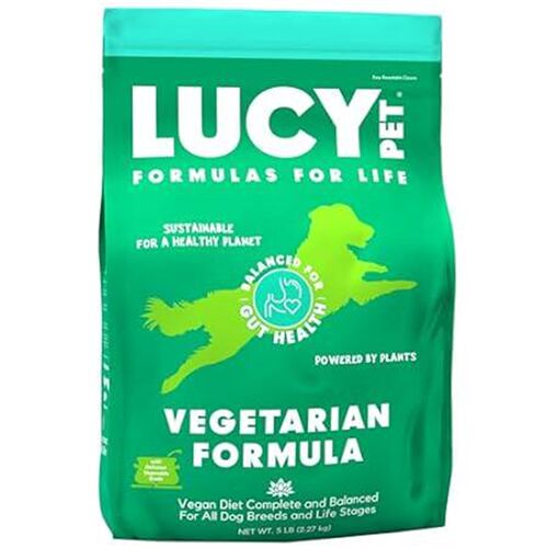 Lucy Pet Vegetarian Formula Dog Food 5lb, Vegan, Powered