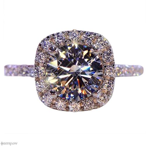 Moissanite Engagement Ring Carat Round Brilliant Diamond Squ