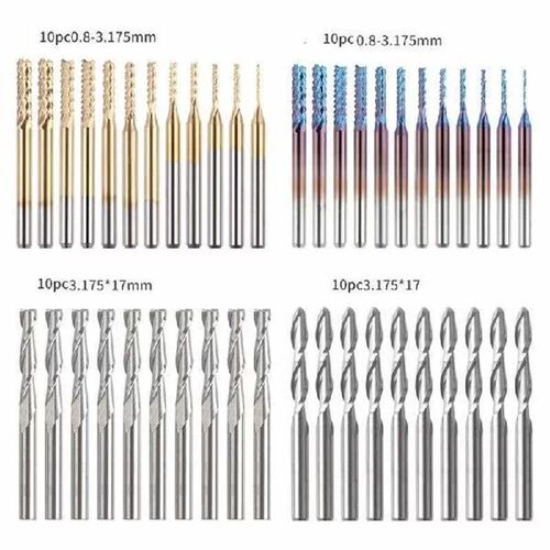 End Mill Engraving Bits Set Nano Blue Coated CNC Router