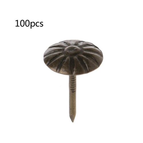 100pcs Antique Brass Upholstery Nails Tack Stud Pushpin Door