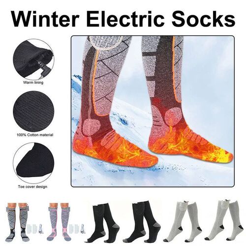 Winter Elastic Electric Heating Socks Mens Womens Breathab