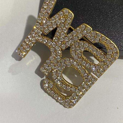 Brooch women tide water drill letter suit accessories women