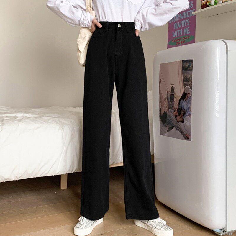 Women White Casual Jeans New Arrival 2021 Autumn Korean Styl图片