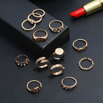 A1785 Knuckle Ring Retro Fashion tend Flower Diamond Ring Se