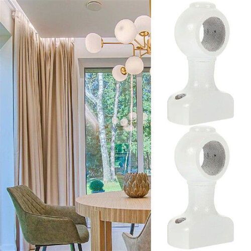 2 Pcs Decorative Head Curtain Rod Bracket Brackets Pole