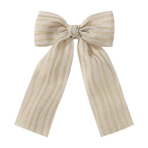 Girls Cotton and Linen Bow Ribbon Hairpin Cute Princess Dail