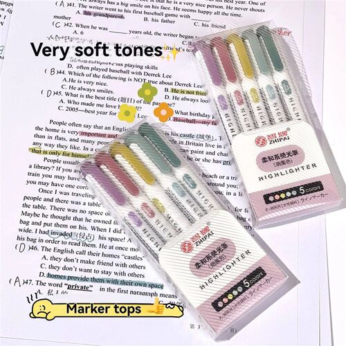 6Pcs/set Smoke colors Highlighters Pastel Highlighter Real M