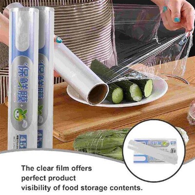 2 Rolls 25CMx45M Disposable Food Cling Wrap Roll Film Boxed
