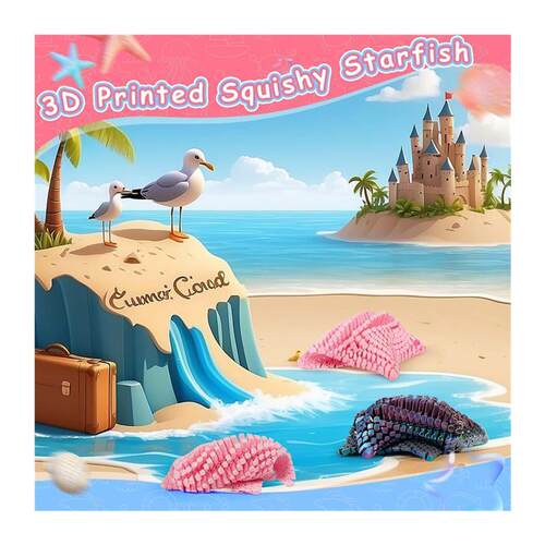 3D Printed flexibat Fidget Desk Starfish Toy Desk Decor toys