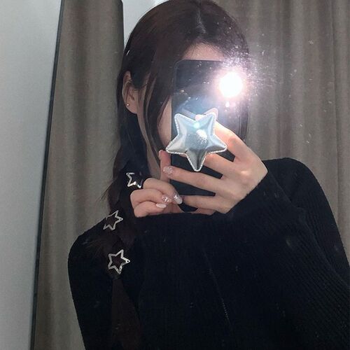 50pcs Sliver Star BB Hair Clips for Girls Metal Snap Simple