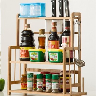 free storage spice seasoning rack bamboo