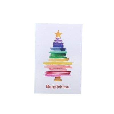 4pcs Christmas Tree Cards, Blessing Cards, Christmas Cards