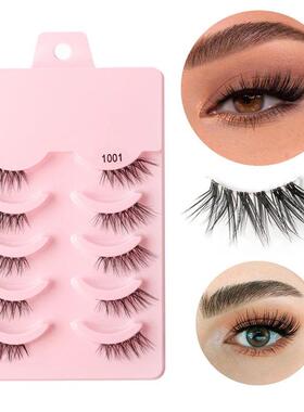 Half+Eye+Lashes+3/5+Pairs+Faux+Mink+Lashes+Reusable+False+Ey