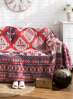 Ethnic Bohemian Knitted Throw Blanket picnic camping Sofa Co