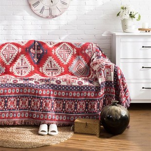 Ethnic Bohemian Knitted Throw Blanket picnic camping Sofa Co