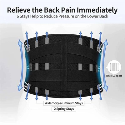 Elstiac Lumbar Back Belt Waist Support Trainer Lumbar Pad wi