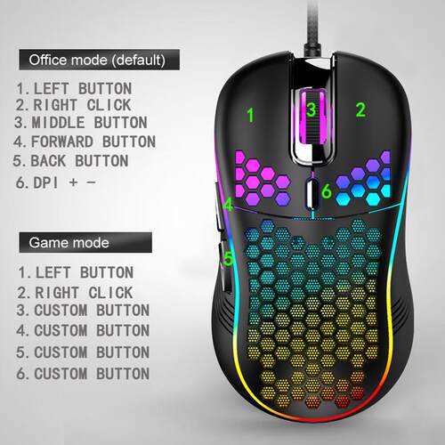 2023 New Wired Mechanical Gaming Mice USB Luminous Light Mou