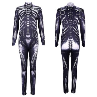 Halloween costume skeleton cosplay costume万圣节服装骷髅骨架