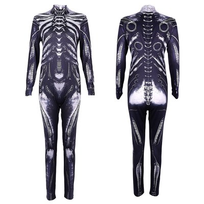 Halloween costume skeleton cosplay costume万圣节服装骷髅骨架