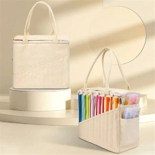Canvas Yarn Storage Bag Solid Crochet Bag Large Capacity