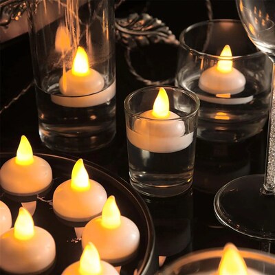 12pcs Floating Candle Lights LED Electronic Candles Battery
