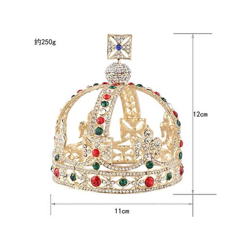 Baroque Vintage Royal Small Full Round King Crown Men Boys G