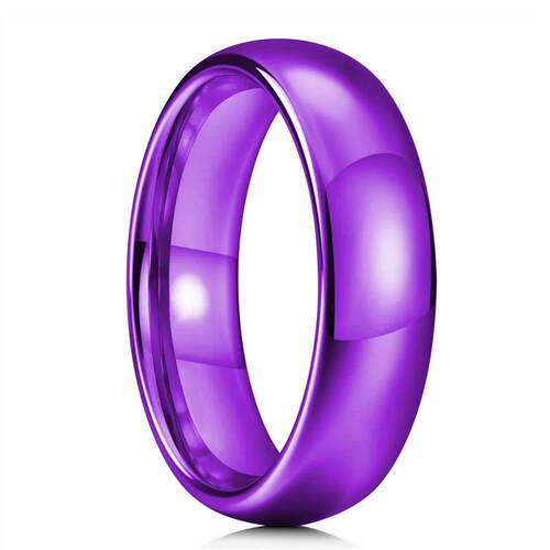 Purple Titanium Steel Rings For Men Women Simple Glossy