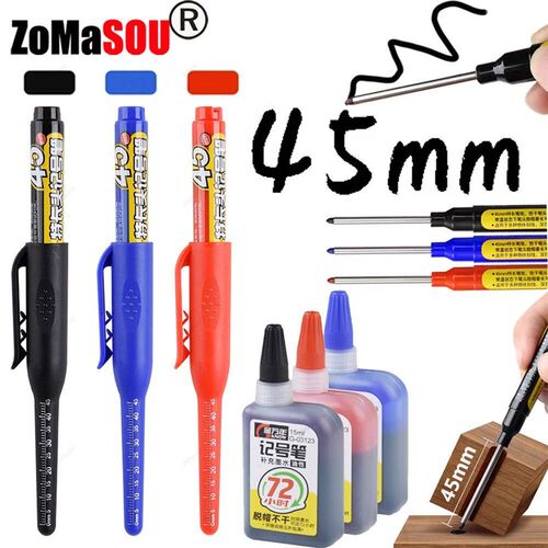 1-6Pcs 45mm Waterproof Long Head Nib Deep Hole Markers Pen T
