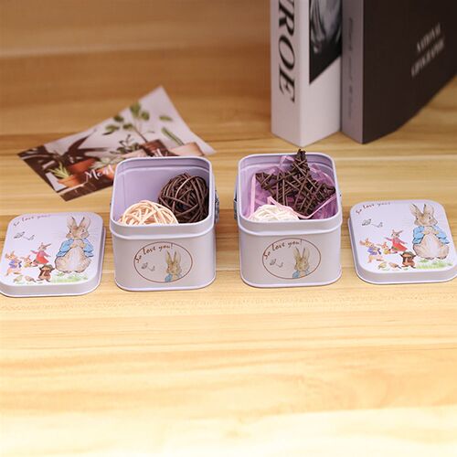 1PCs Vintage Small Suitcase Storage Tin Metal Candy Box Gift