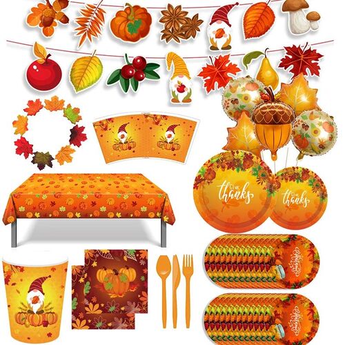 Thanksgiving Themed PartyPine Cones Maple Leaf Pumpkin Corn
