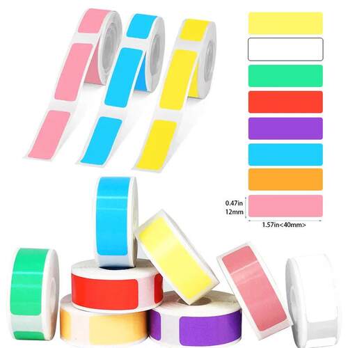12x40 Thermal Sticker Self-adhesive Roll Colored Label Paper