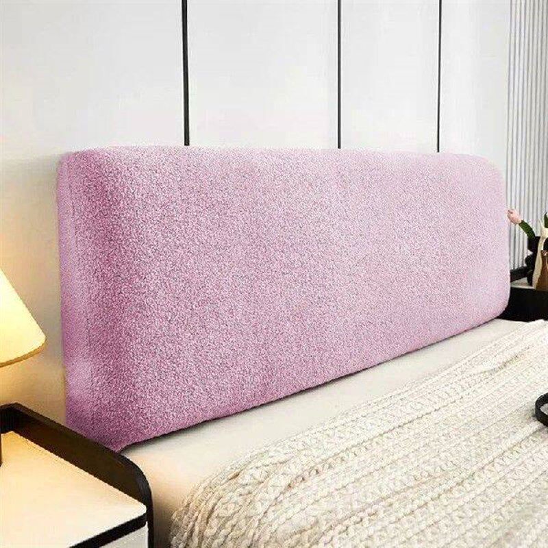 Velvet Universal Fleece Elastic Bed Headboard Cover Soft - 实物图