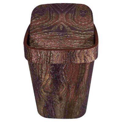 Imitation Wood Grain Trash Can Swing Top Lid Garbage