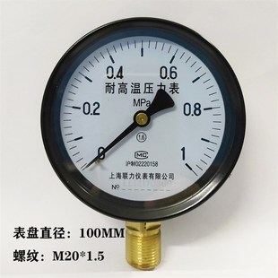 100 MP锅炉 蒸汽压力表分 上海联力耐高温压力表YTH