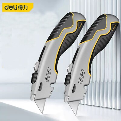 Deli Zinc Alloy Heavy Duty Box Cutter Utility Knife Retracta