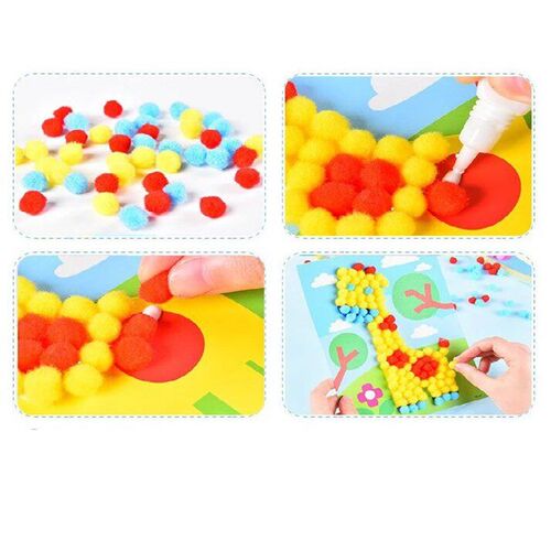 3Pcs Baby Kids Creative DIY Plush Ball Painting ers Children