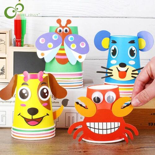 12pcs Children 3D DIY handmade paper cups sticker material k