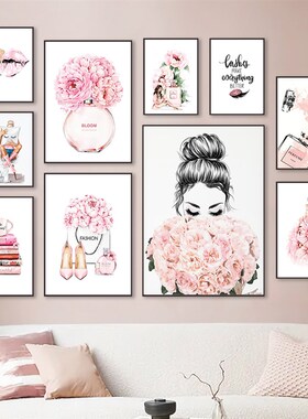 Home Decor Modern Pink Sweet Flower Picture Wall Art  Painti