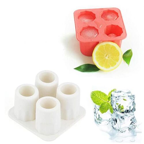 4 Cup Shape Silicone Ice Cube Mold Shot Glass Ice Mould Ice1