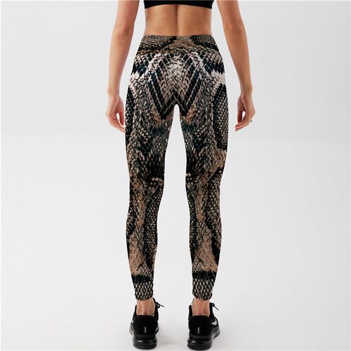 Female Snakeskin pattern Polyester Elastic Force Leggings Ne