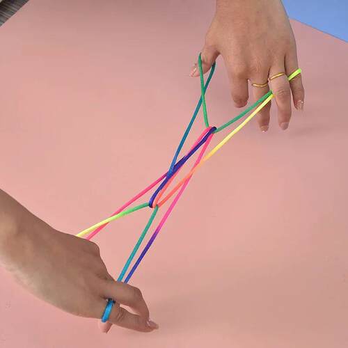 6PCS String Games For Kids Cats Cradle Rainbow Colored Rope