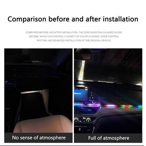 64 colors USB Car LED Ambient Light Acrylic Strips Dashboard