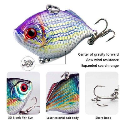 5pcs 4cm 8.8g Vibration Spoon Popper Fishing Lure