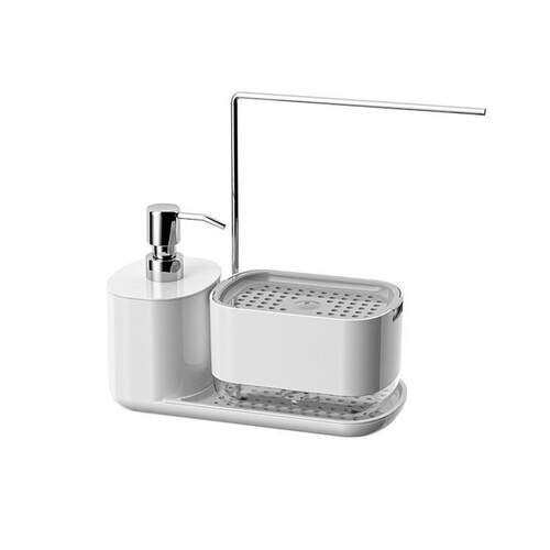 Kitchen Soap Dispenser Set with Dish Soap Holder Dish and Ha