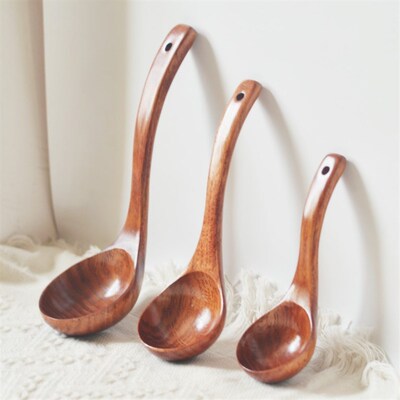 Wooden Soup Ladle - Large Ramen Serving Spoon
