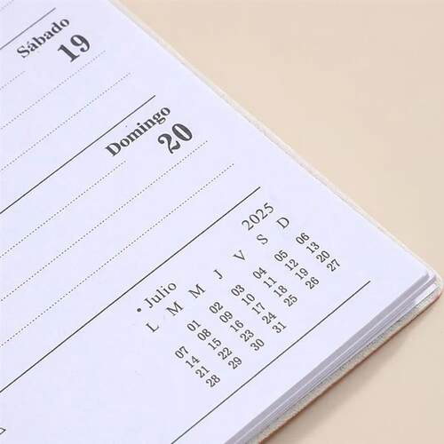 Minimalist A5 2025 Agenda Book with Calendar To Do List A5 N