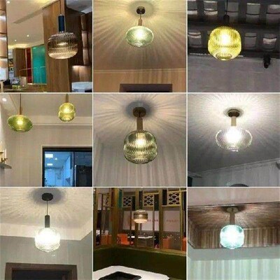 Nordic Retro restaurant colorfull Glass pendant lights