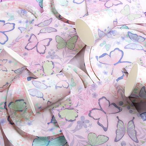 Butterfly Party Tableware Set  Butterfly Pattern Paper Plate