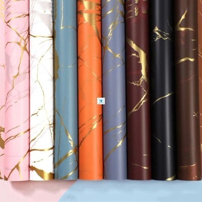 5Pcs Gold Marble Texture Flowers Packaging Paper DIY Crafts