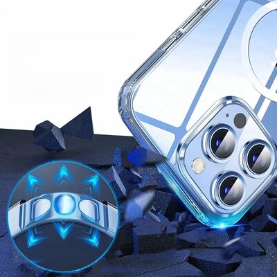 Luxury Clear Magsafe Case for iPhone 16 15 14 13 12 11 Pro M